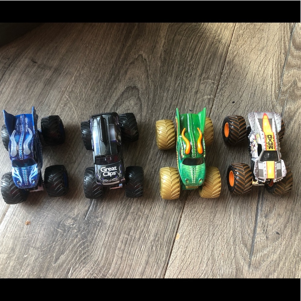 Lot of 4 Monster Jams brand trucks